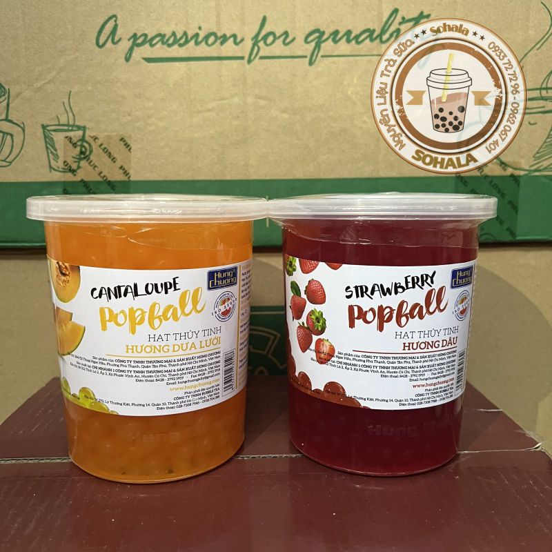 Thạch nổ Thạch thủy tinh (Hạt thủy tinh) Popball Hùng Chương hũ 1kg