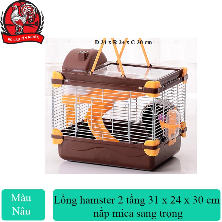 [1 ĐỔI 1 NẾU HÀNG LỖI HỎNG]Lồng hamster 2 tầng 31 x 24 x 30 cm nắp mica sang trọng