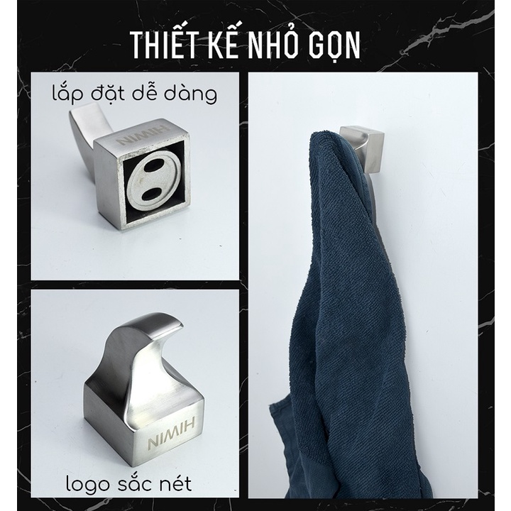 Móc treo khăn, quần áo inox 304 mặt mờ HIWIN Y-237