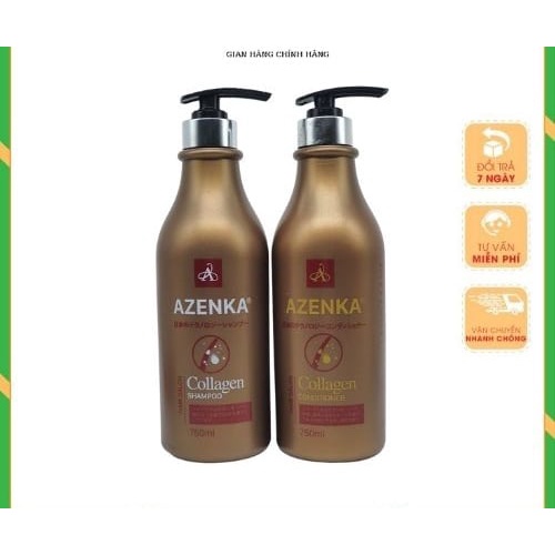 Cặp dầu gội xả Collagen AZENKA - Hương nước hoa thơm lâu nhập Pháp - Chai 750 ml ♥️ CDGXCLGAZK