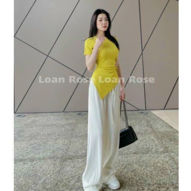 Áo thun tay ngắn  kiểu vạt nhọn rút dây hông hot trend (Tv-A15