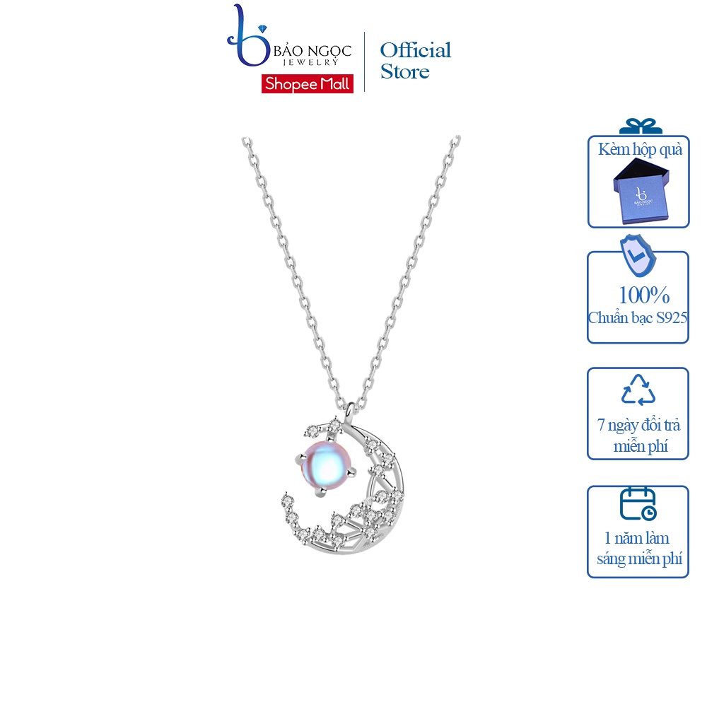 Dây Chuyền Bạc S925 Mặt Trăng Đính Đá Pha Lê DB2615 - Bảo Ngọc Jewelry