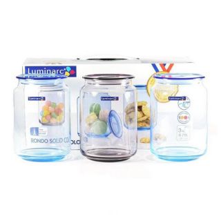 Bộ 3 Hũ Thủy Tinh Luminarc Rondo Solid Coloro 0,75l ( L9851 )