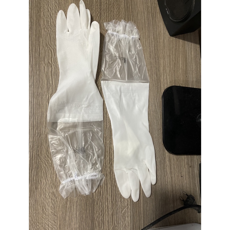 Găng Tay Cao Su Lót Nỉ k19 Dài 50cm Bo Chun KL6 Shalla