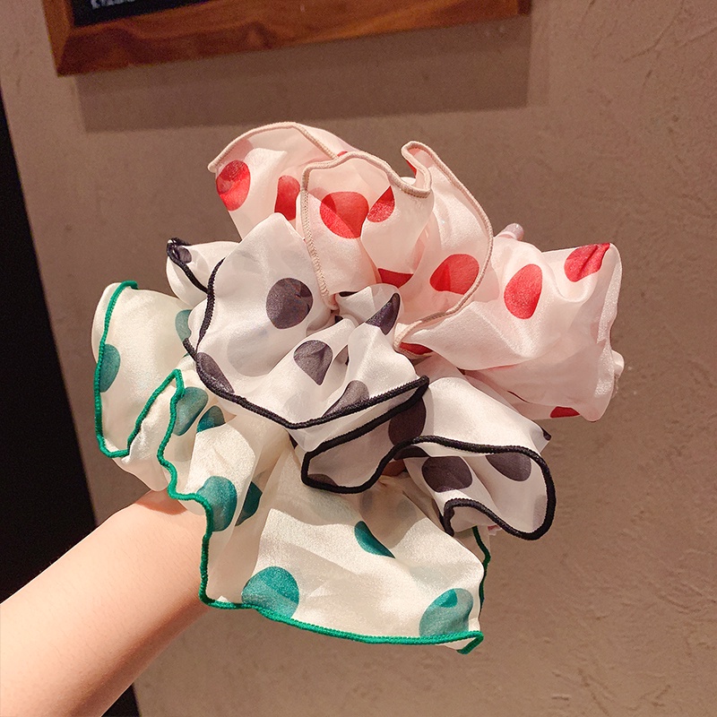 Dây Cột Tóc Họa Tiết Chấm Bi Phong Cách Hàn Quốc Dễ Thương Cho Nữ