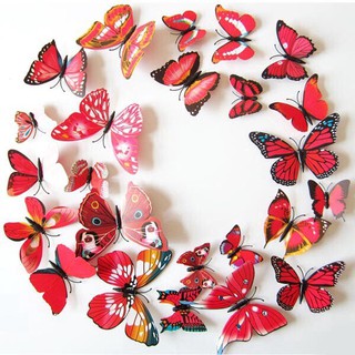 Combo 12 decal 3D hình bướm 3D dán tường dộc đáo