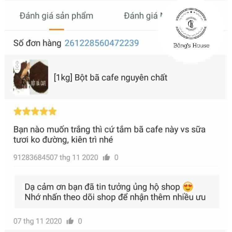 [GIÁ SỈ] 1kg Bã cafe nguyên chất tẩy tế bào chết, dưỡng trắng mịn da