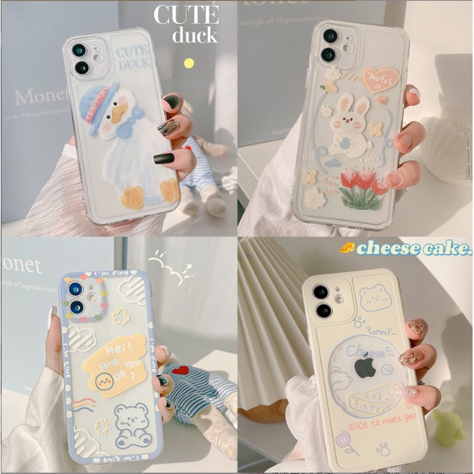 Creative milk tea Apple phone case 12pro max transparent X all-inclusive iPhone11 set xr soft 8/6s/7plus