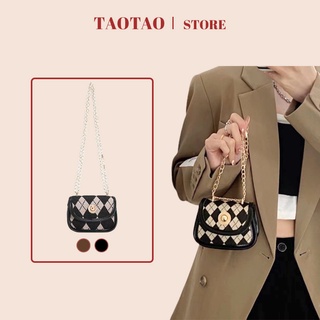 túi đeo chéo mini dây xích caro túi hộp vuông cao cấp ins túi bao tử