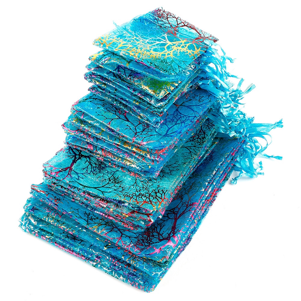 Bộ 10 cái túi đựng trang sức dây rút 7x9cm 9x12cm 10x15cm 13x18cm nhiều màu dùng làm quà cưới