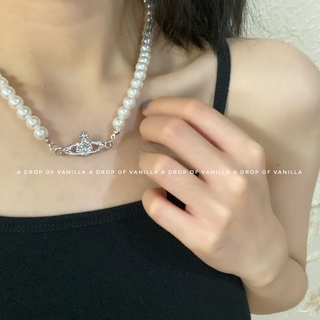 Vòng Cổ Đính Hạt Ngọc Trai Thời Trang