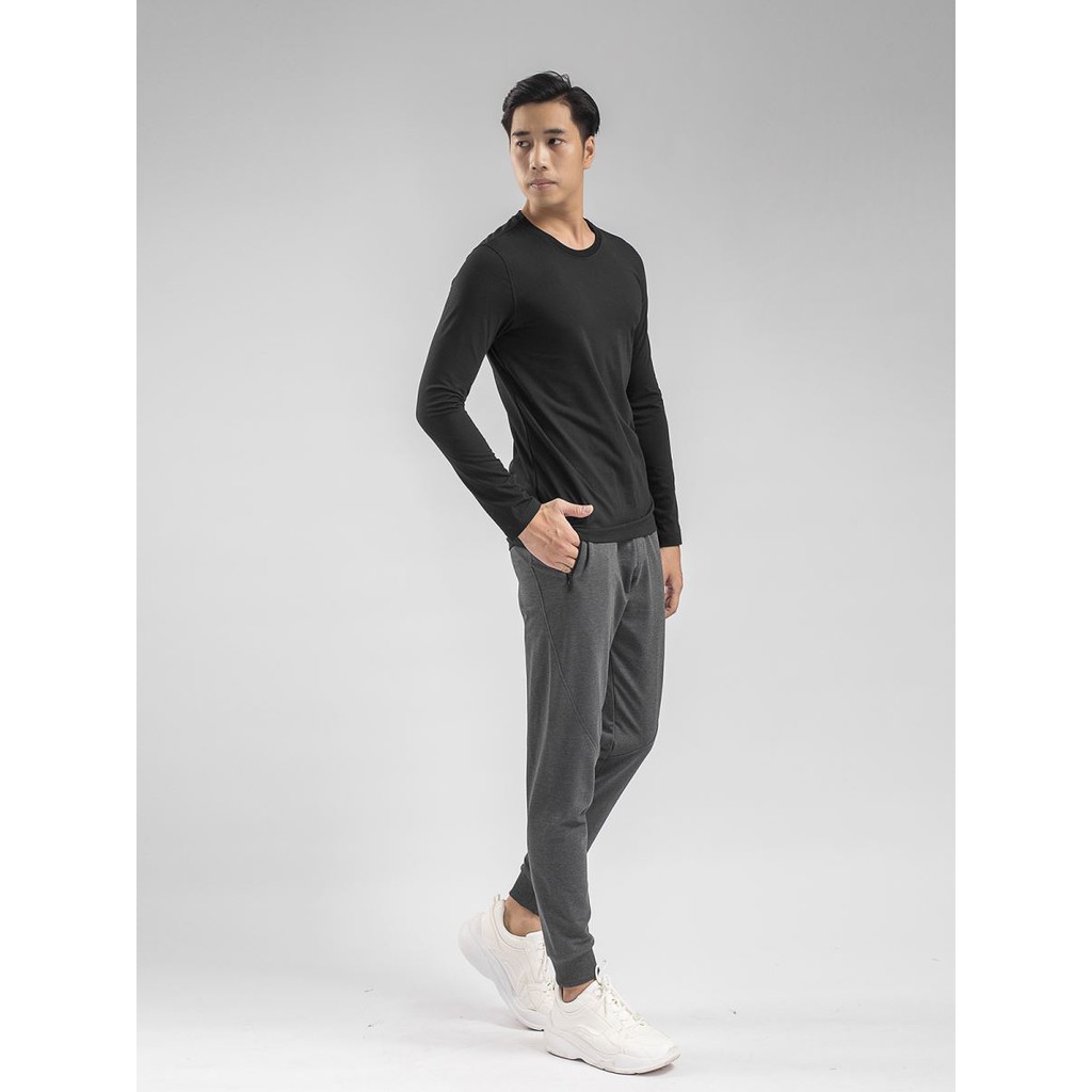 Áo thun dài tay, áo thu đông, cổ tròn nam⚡ARISTINO⚡ màu trắng,mềm mại, dễ chịu, thoáng mát, thấm hút mồ hôi-ALT006W8 | BigBuy360 - bigbuy360.vn