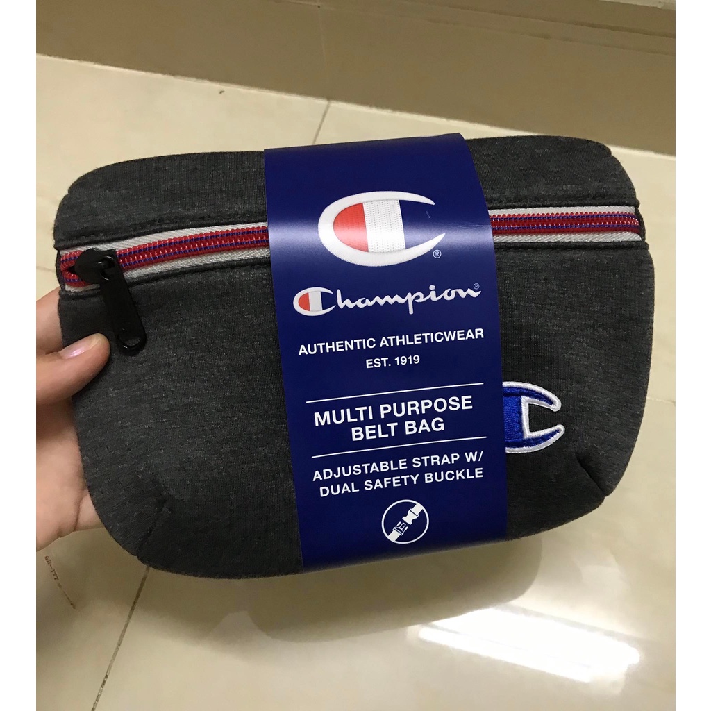 Túi bao tử xám Champion size 22cm