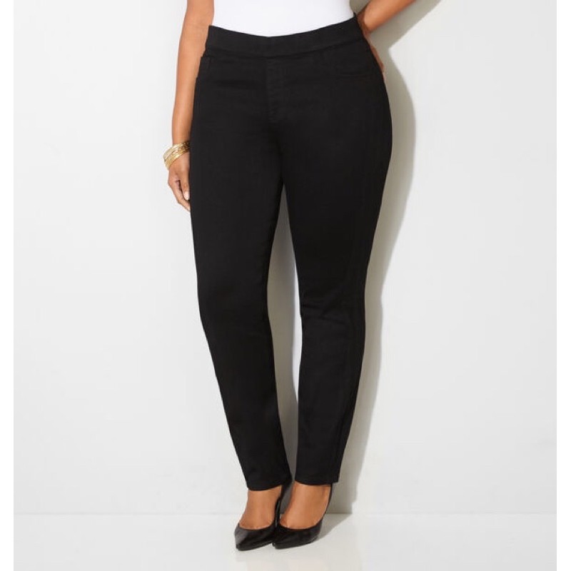 quần legging jean big size màu đen wash trơn size 60-70kg