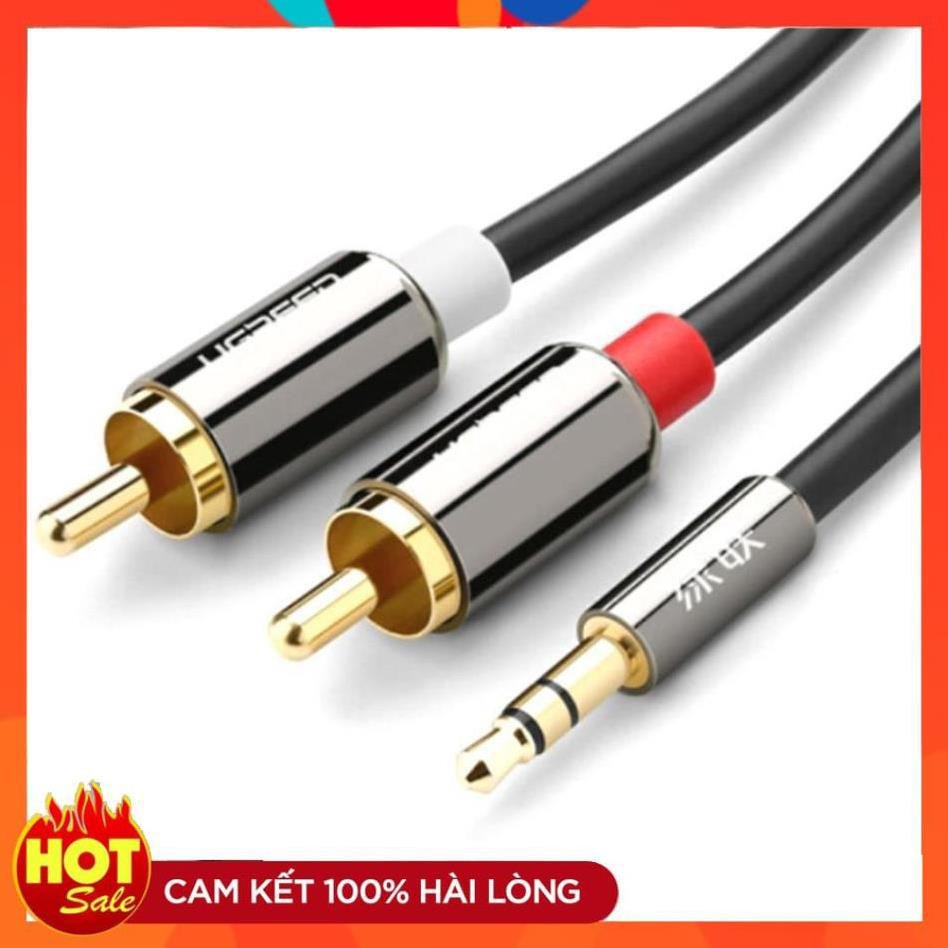 [Chính Hãng] Cáp loa(audio) 3.5mm sang RCA 1.5m UGREEN 10583- hàng chính hãng bảo hành 12 tháng