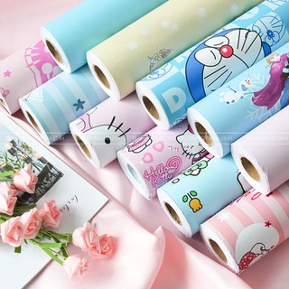 Giấy dán tường hoạt hình 3d doraemon hello kitty cho trẻ em