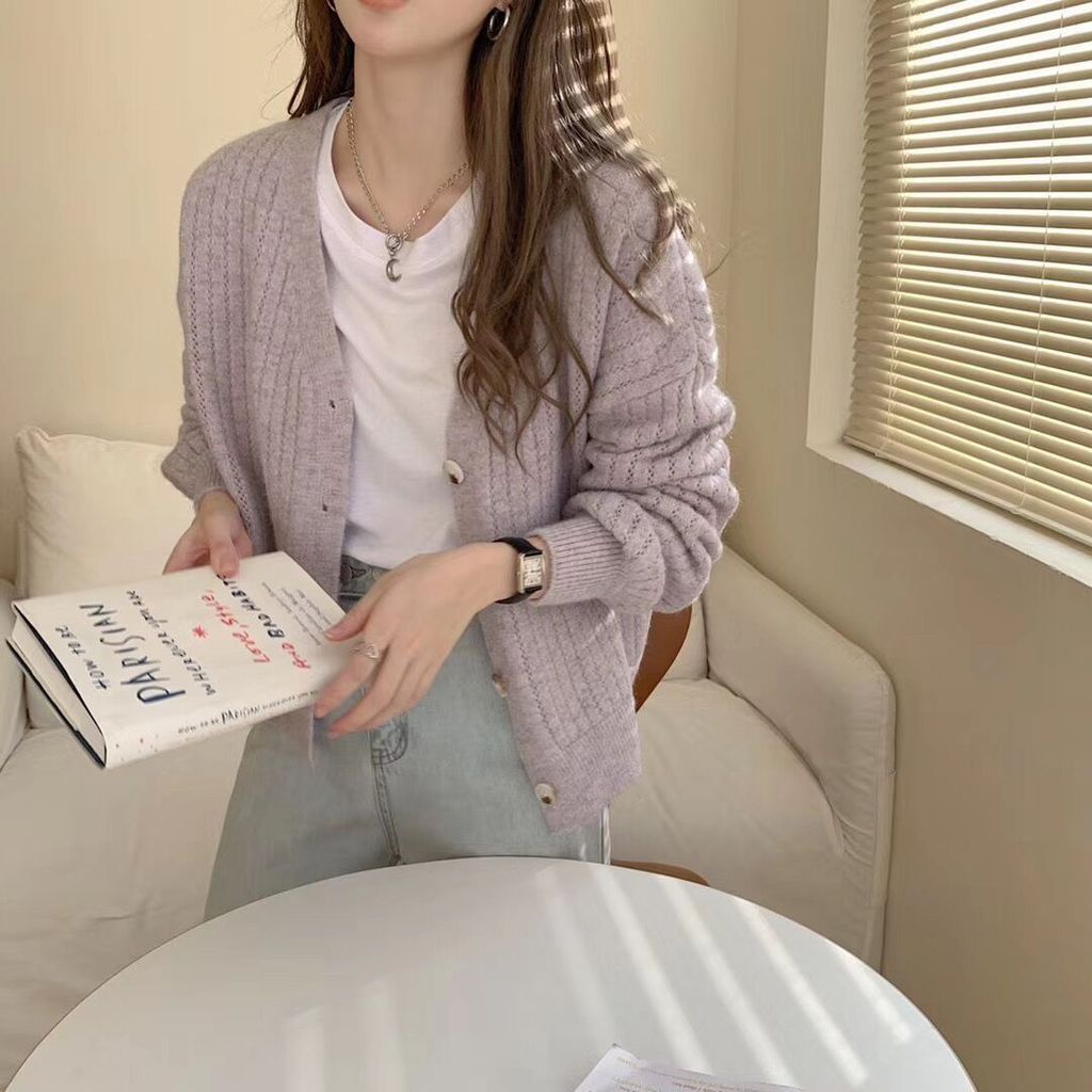 Áo Khoác Cardigan Dệt Kim Dáng Rộng Thiết Kế Mới Thời Trang Mùa Xuân Dành Cho Nữ