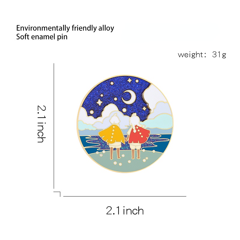 Huy Hiệu Cài Áo Hình La Bàn Xoay Sáng Tạo