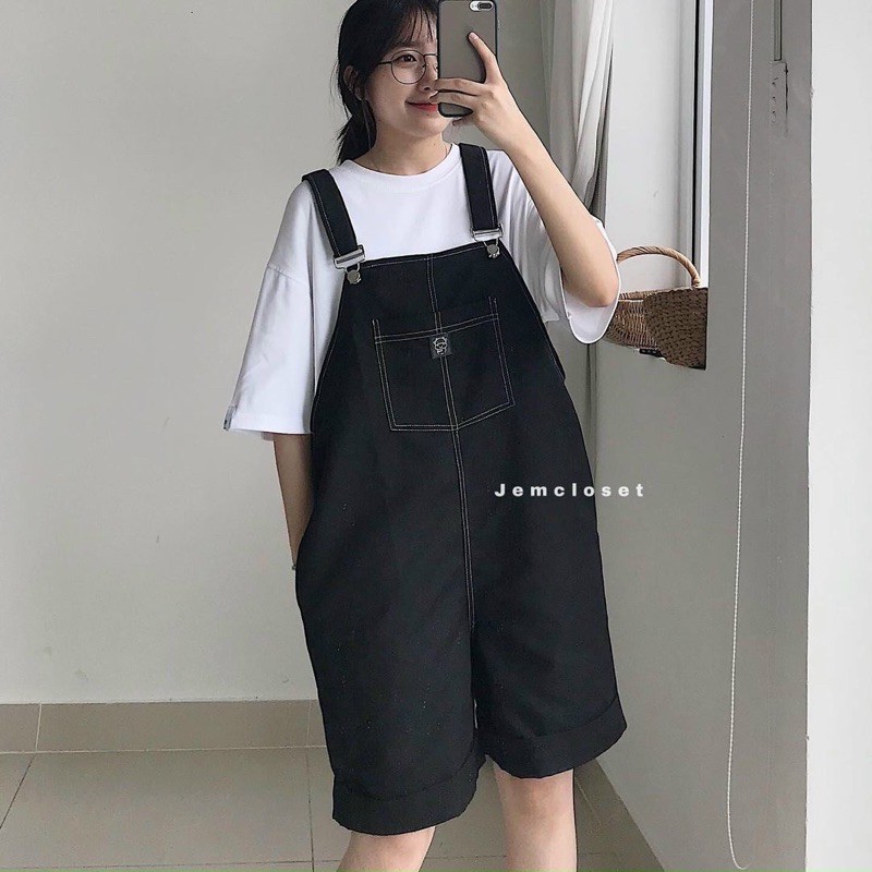 Yếm Short Chỉ Nổi - Yếm Kaki Ulzzang- Yếm Unisex