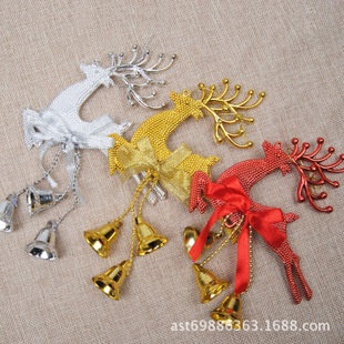 Tuần lộc trang trí cây thông Noel, tuần lộc kèm 3 chuông xinh xắn cheo cây thông noel hoặc trang trí giáng sinh