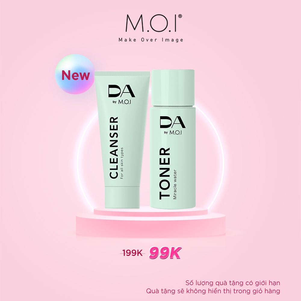 Combo Mini Sữa Rửa Mặt Và Toner Da By Moi