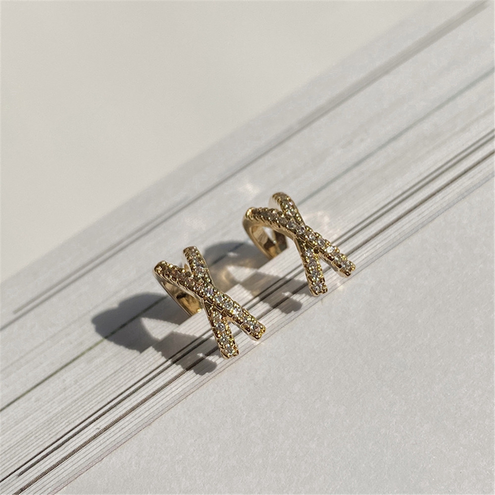 Khuyên vành tai hình chữ U đính đá phong cách thời trang cho nữ