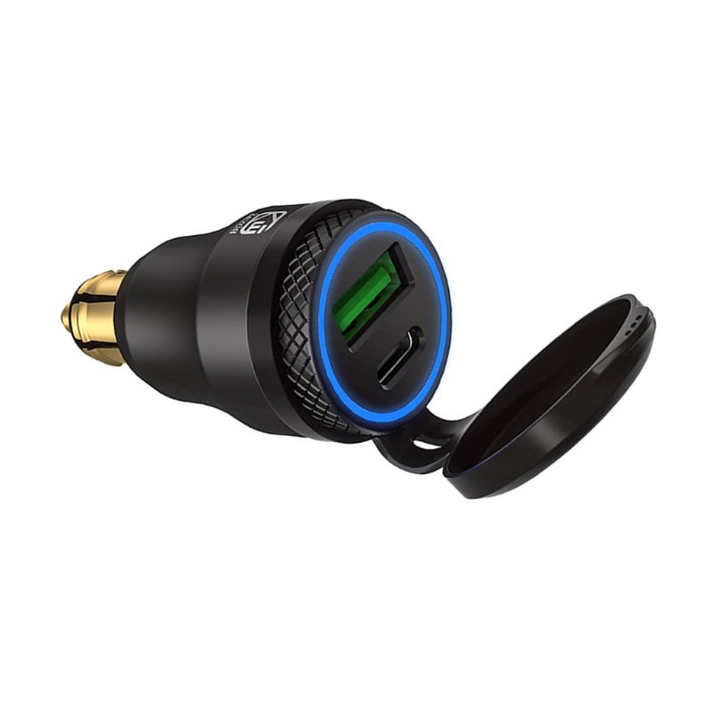 Tẩu Sạc Nhanh PD &amp; QC3.0 Hai Cổng USB Chuyên Dụng Cho Xe Hơi / Xe Máy / Tàu Thuyền