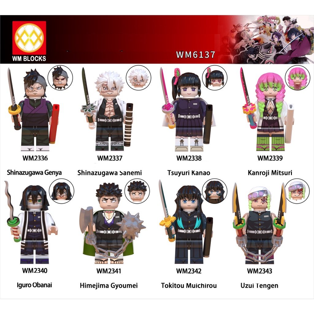 Minifigures Các Mẫu Nhân Vật Nezuko Tanjiro Rengoku Kyoujurou Zenitsu Trong Sát Quỷ Demon Slayer WM6116