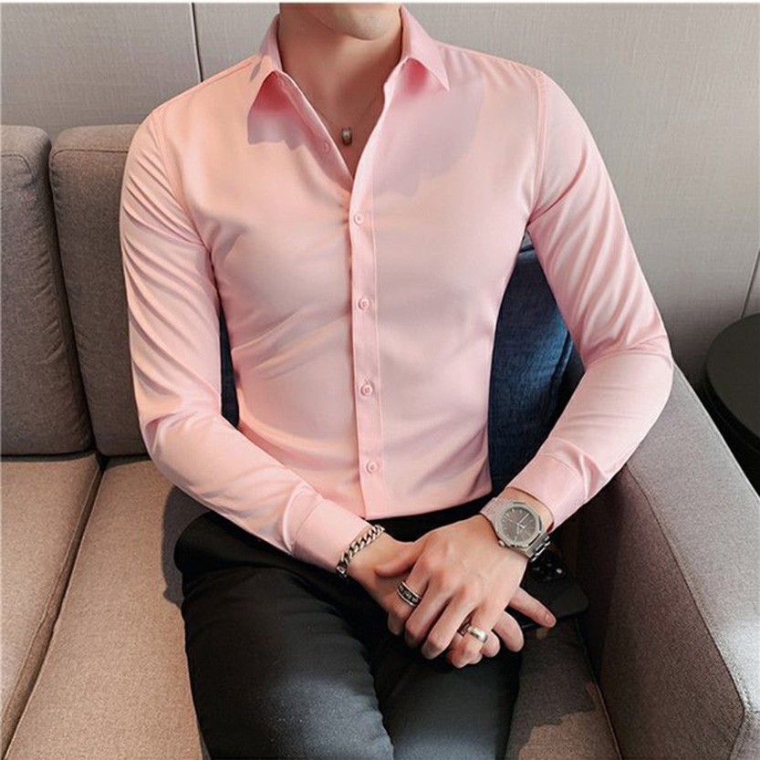 Áo sơ mi nam, áo sơ mi lụa chất cao cấp chống nhăn chống xù DP STORE | BigBuy360 - bigbuy360.vn