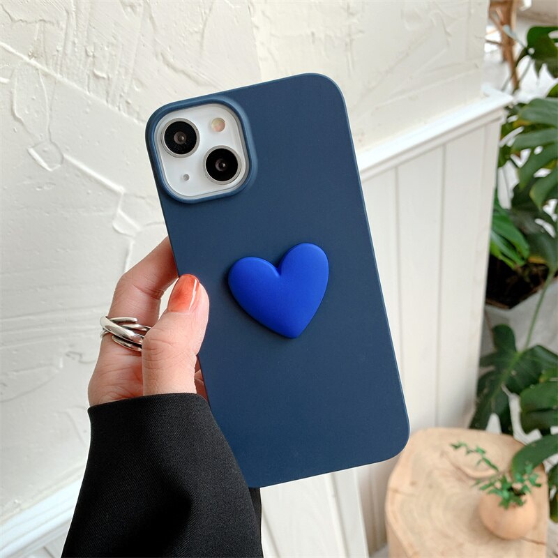 Ốp điện thoại TPU mềm mặt nhám màu kẹo hình trái tim đơn giản cho Xiaomi Redmi Note 11 10 11T Pro Poco M3 M4 Pro 5G