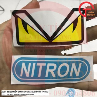 BỘ 2 MIẾNG TEM NITRON BỰ VÀ  CON MẮT FENDI  DÁN  XE