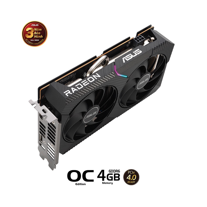 Card màn hình Asus Dual RX 6500 XT OC Edition 4GB Bảo hành chính hãng 36 Tháng