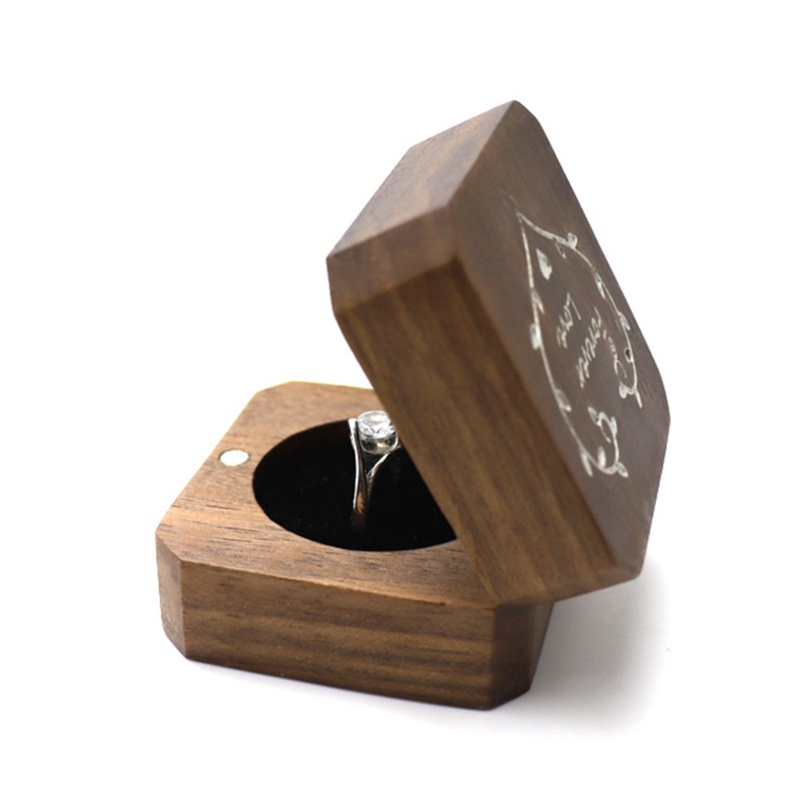 Hộp Đựng Nhẫn Cưới Đính Hôn Màu Trơn