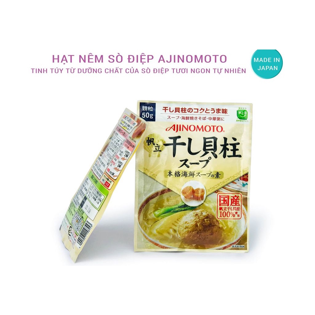 Gia Vị Bột Nêm Sò Điệp Ajinomoto 50G Nội Địa Nhật Bản Cho Bé Ăn Dặm Bổ Sung Canxi I ốt Thơm Ngon An Toàn Date 2023