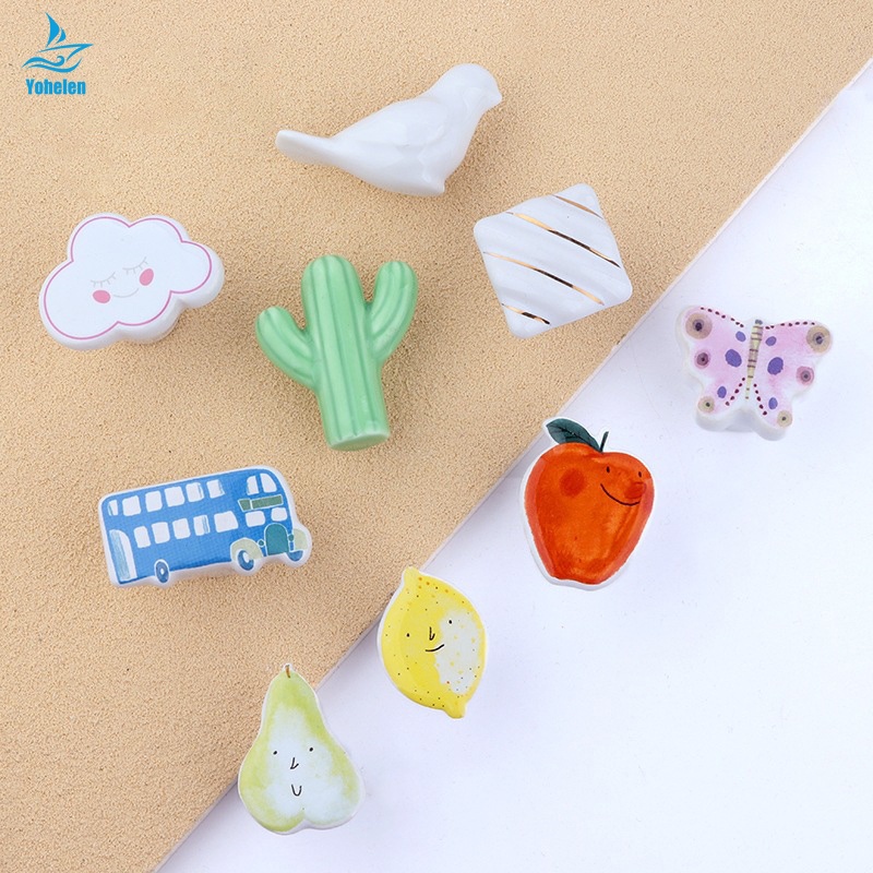 Tay Nắm Ngăn Kéo Tủ Bằng Gốm Hình Đám Mây Phong Cách Bắc Âu Dễ Thương