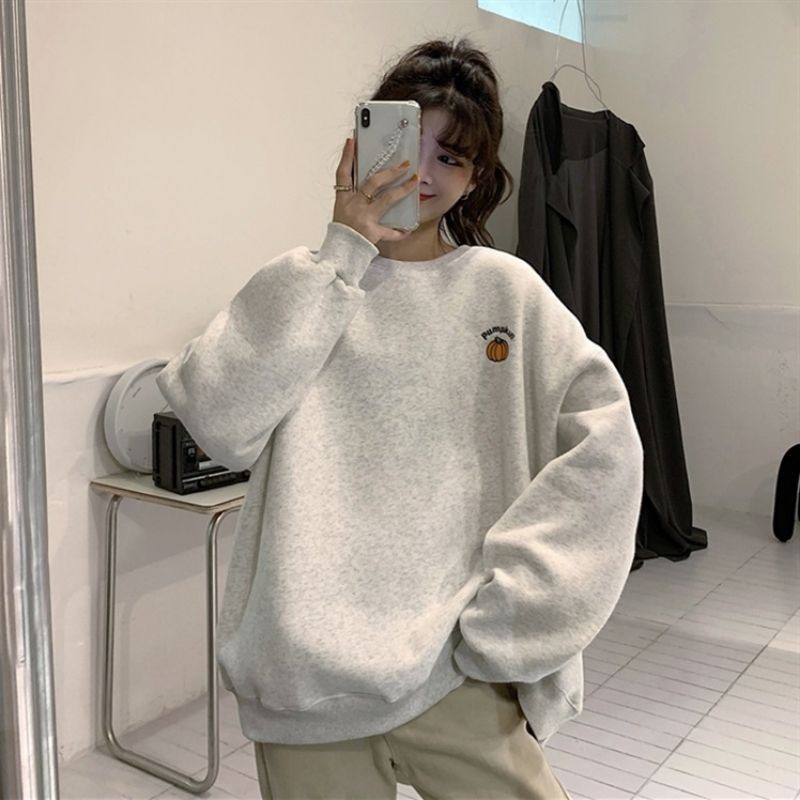 (FREESHIP + ẢNH THẬT) ADHD00014 Áo hoodie Bí Ngô Tini tay dài dáng dài rộng màu trơn phong cách Hàn Quốc siêu cute | BigBuy360 - bigbuy360.vn