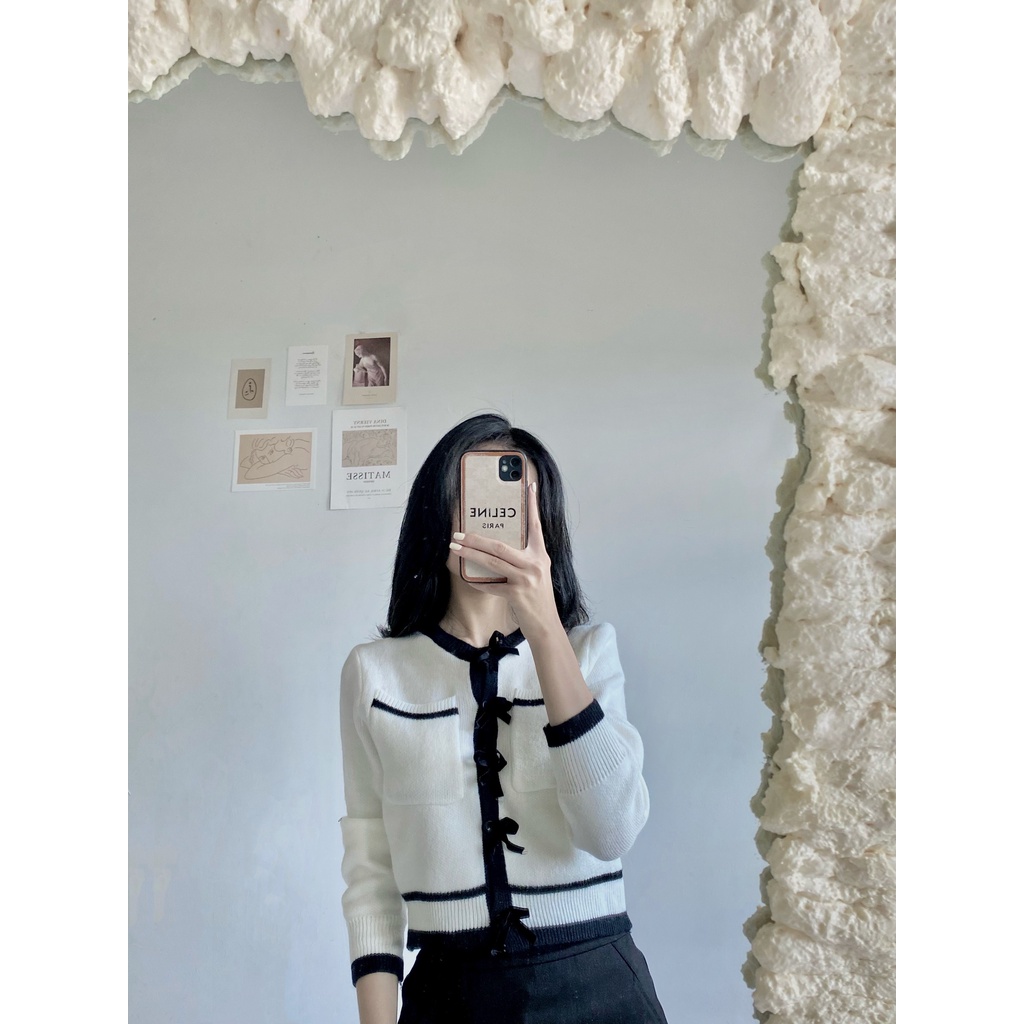 Áo len đính nơ mini Ceceli A008
