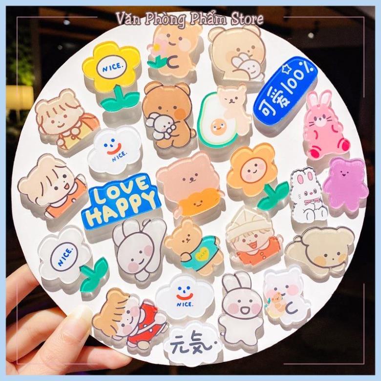 Ghim cài Áo, Balo, Túi vải Sticker trang trí Hoạt hình nhiều Mẫu siêu Dễ thương