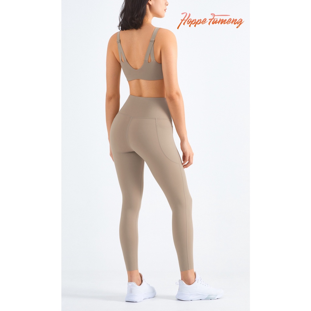 Quần tập yoga HOPPE FUMENG lưng cao có túi năng động thời trang dành cho nữ