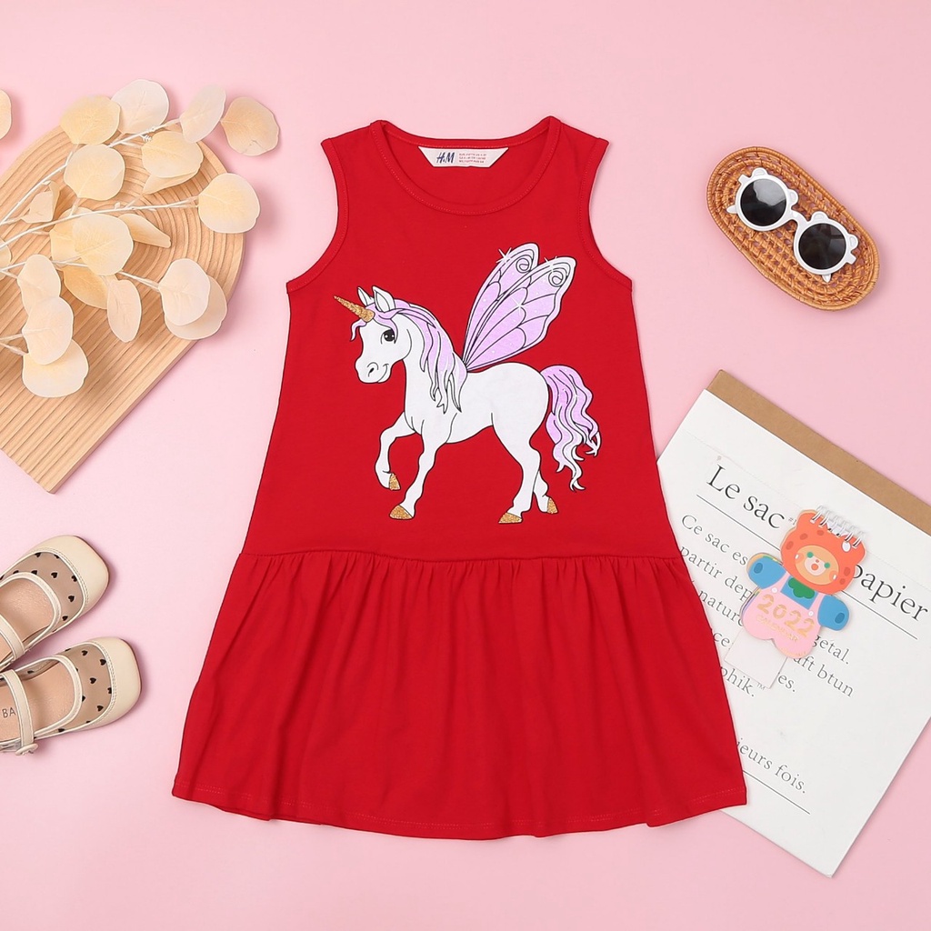 Đầm Bé Gái. Váy Bé Gái Size Đại 14kg-39kg Chất Thun Cotton Co Giãn 4 Chiều Mềm Mịn Mát.1502