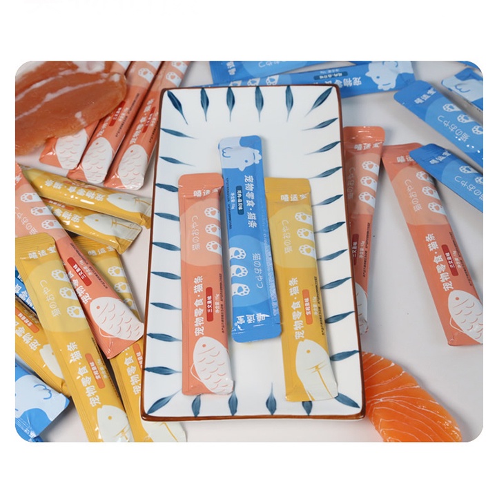 Combo 10 Thanh súp Thưởng Dinh Dưỡng mix vị Cho Mèo Hi Shi Bao #MintPet