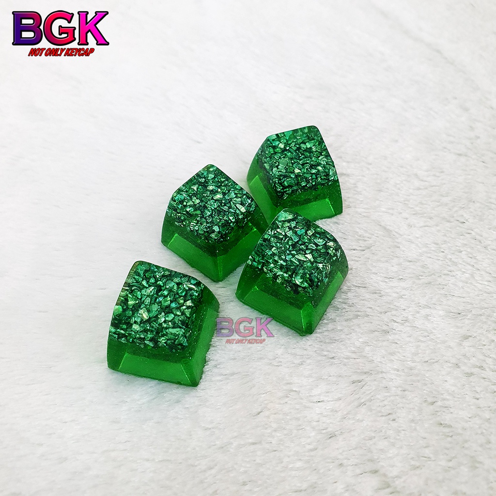 Keycap Lẻ Tinh Thể Xanh Lá Green Crystal Keycap SA profile ( keycap resin độc lạ )( Keycap Artisan )