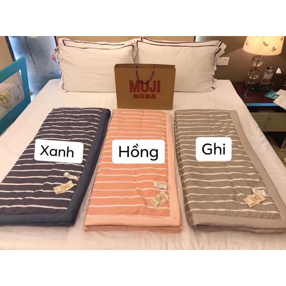 Chăn Mùa Hè, Chăn Muji Kẻ Sọc Cotton Xuất Nhật Kích Thước 2mx2m3 _ Giá Bán Sỉ Lẻ