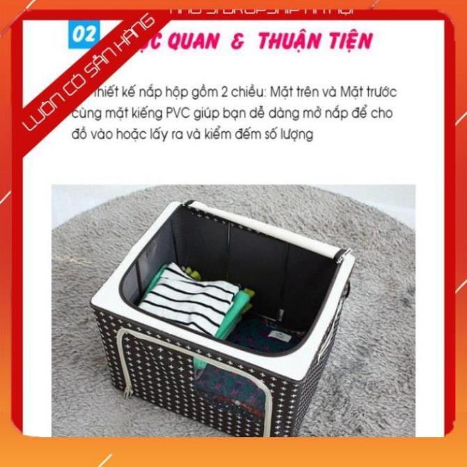 Hộp đựng quần áo chăn màn đa năng thông minh màn túi bằng vải khung thép kim loại gấp xếp gọn size lớn