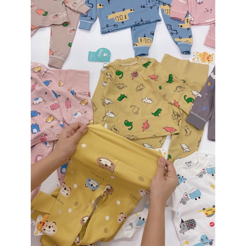 S BỘ COTTON NỈ CẠP CAO GIỮ ẤM VÙNG BỤNG CHO BÉ 45 6