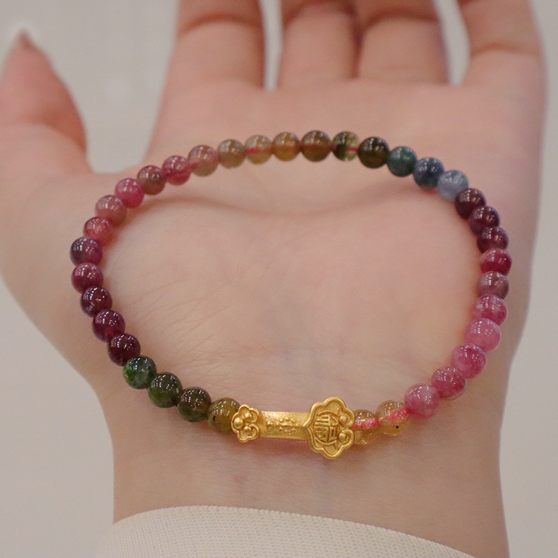 Vòng Tay Đính Đá Tourmaline Cao Cấp Thời Trang Mùa Hè Dành Cho Nữ