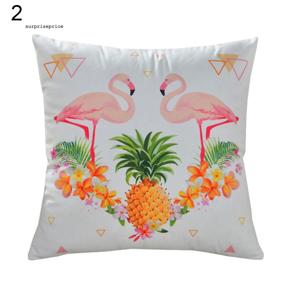Vỏ gối vuông in hình hồng hạc độc đáo phong cách