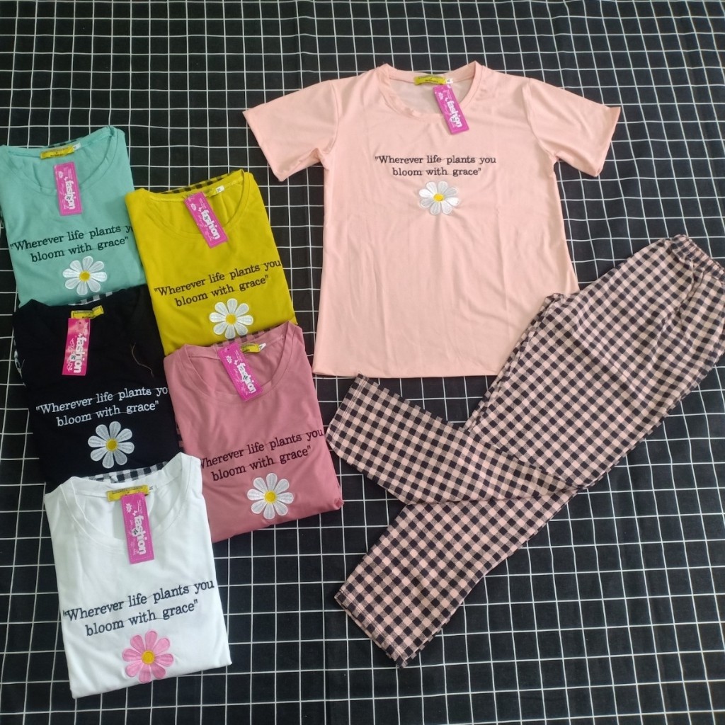 Đồ Bộ Nữ Quần Dài Đồ Mặc Nhà Đẹp Quần Caro Hoa Cúc Thể Thao Set Đồ Bộ Thun Cotton Nữ Bigsize Trung Niên Db10 Eshop