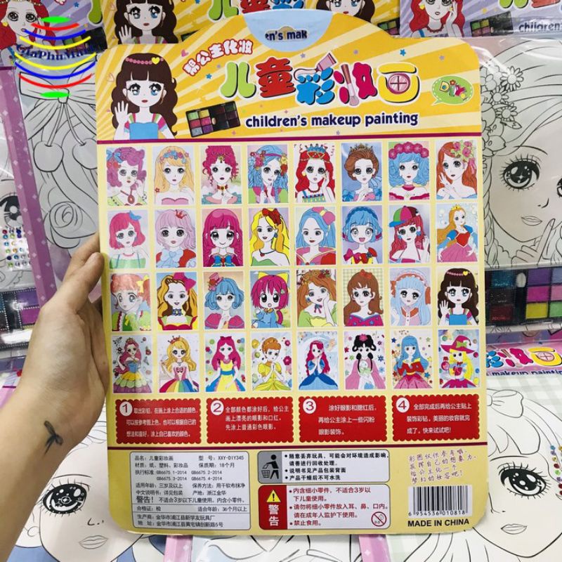 Tranh trang điểm tô màu cho bé