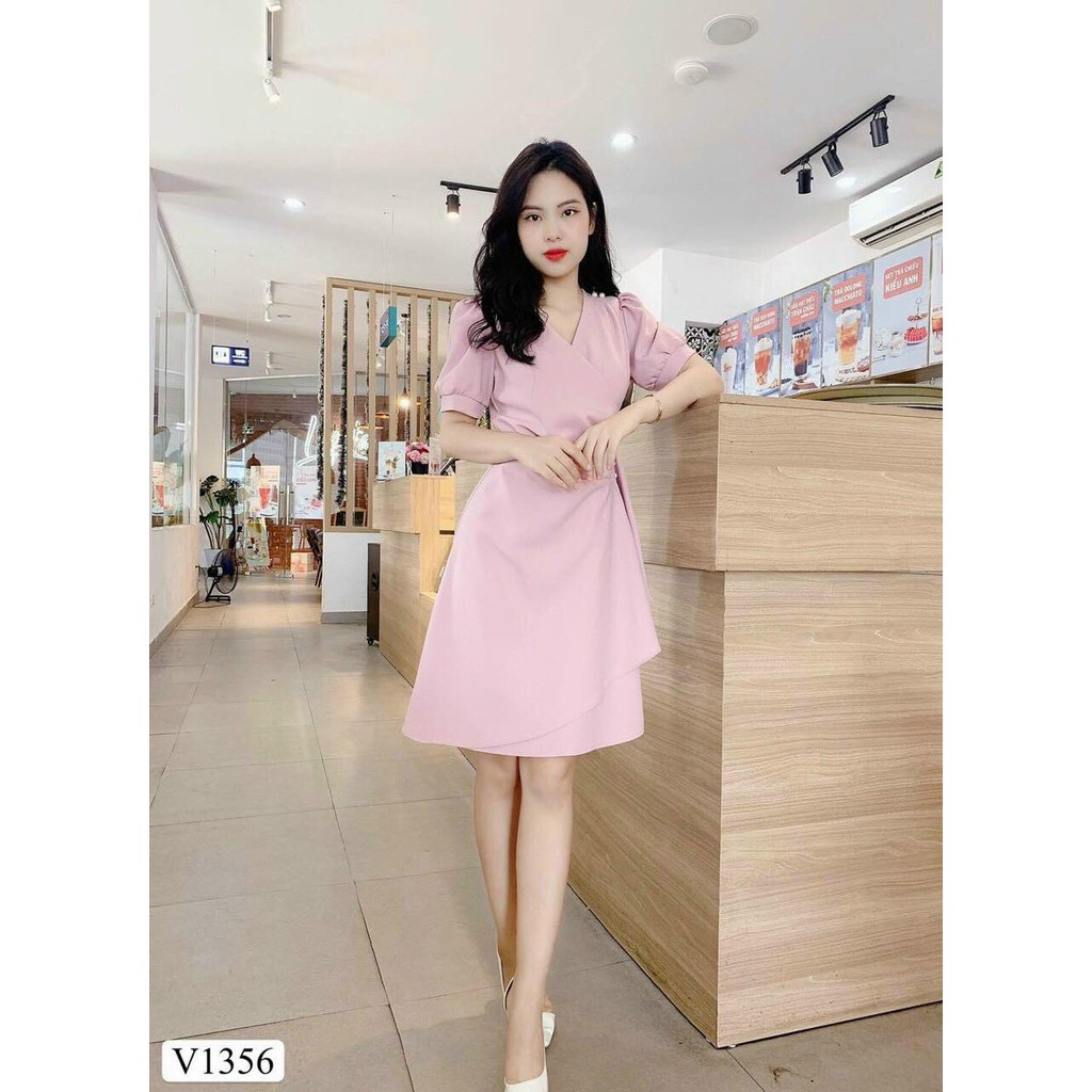 ĐẦM XÒE DỰ TIỆC CỔ TIM XOẮN EO SIÊU DỄ THƯƠNG